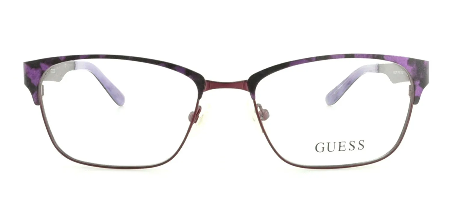 Guess GU 2471 O24 Square Metal Purple Eyeglasses with Logo Stamped Demo Lenses sold by Gaffos