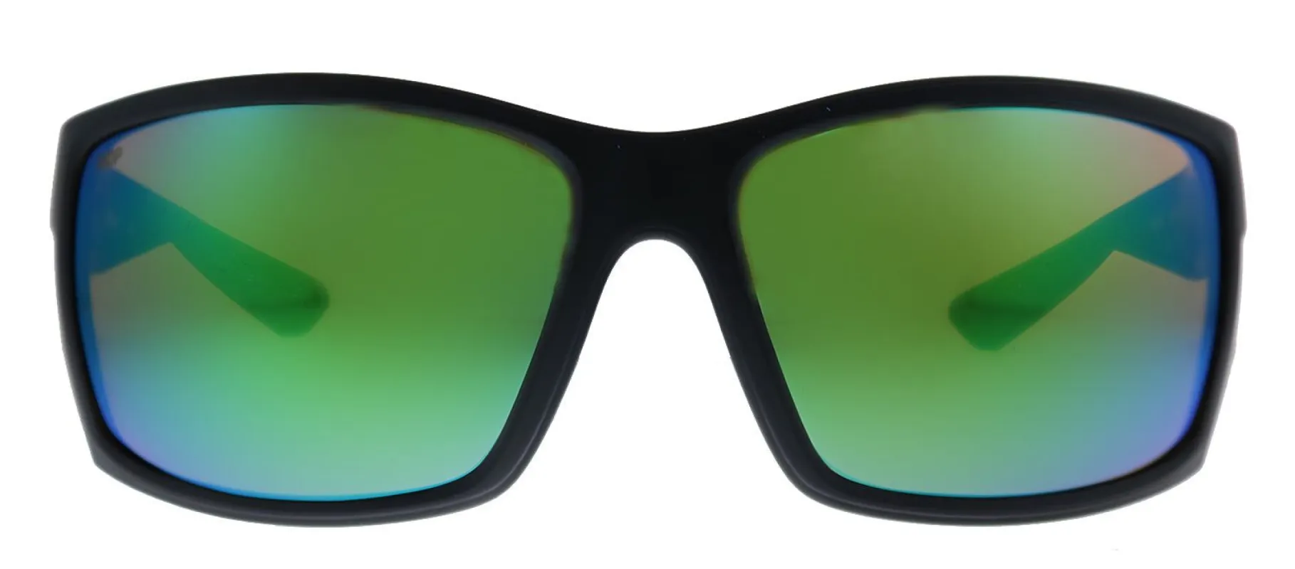 Costa Del Mar REEFTON 9007 900707 Rectangle Plastic Black Sunglasses with Green Mirror Lens made by Gaffos