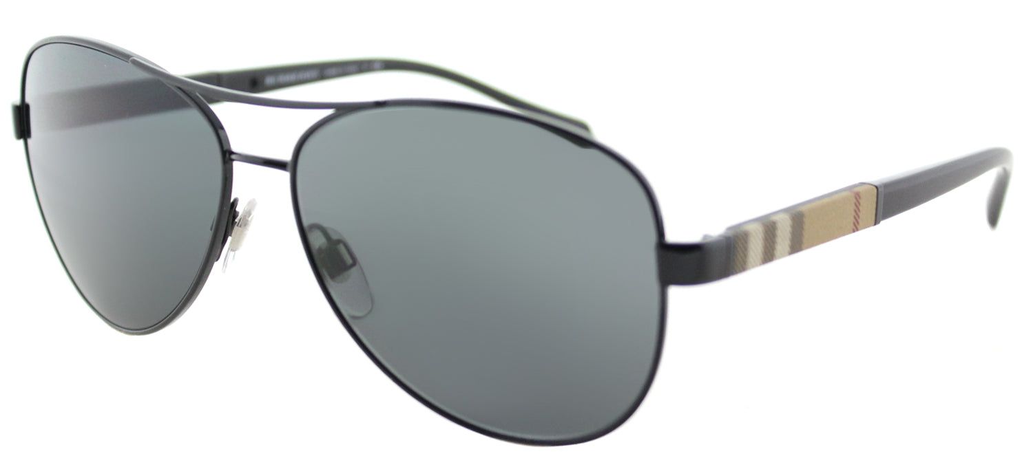 Burberry BE 3080 100187 Aviator Metal Black Sunglasses with Grey Lens sold by Gaffos product image thumbnail 2