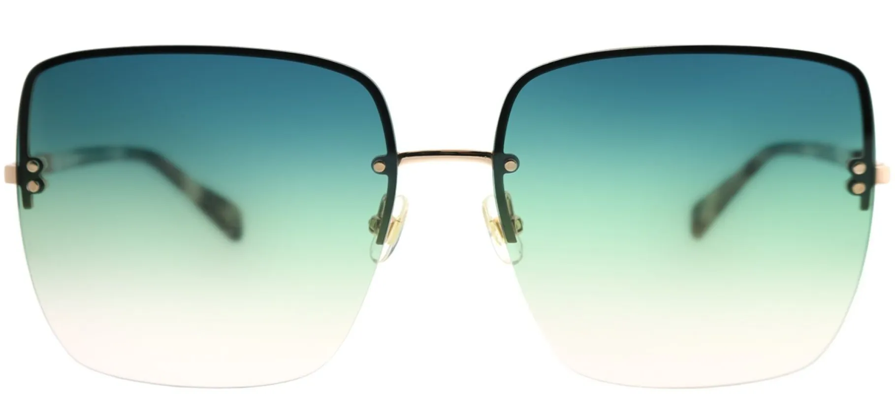 Kate Spade KS Janay HT8 JP Square Metal Gold Sunglasses with Green Pink Gradient Lens made by Gaffos