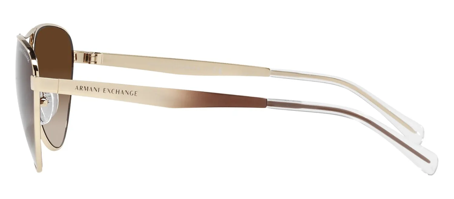 Armani Exchange AX 2042S 611013 Aviator Metal Gold Sunglasses with Brown Gradient Lens sold by Gaffos product image thumbnail 3