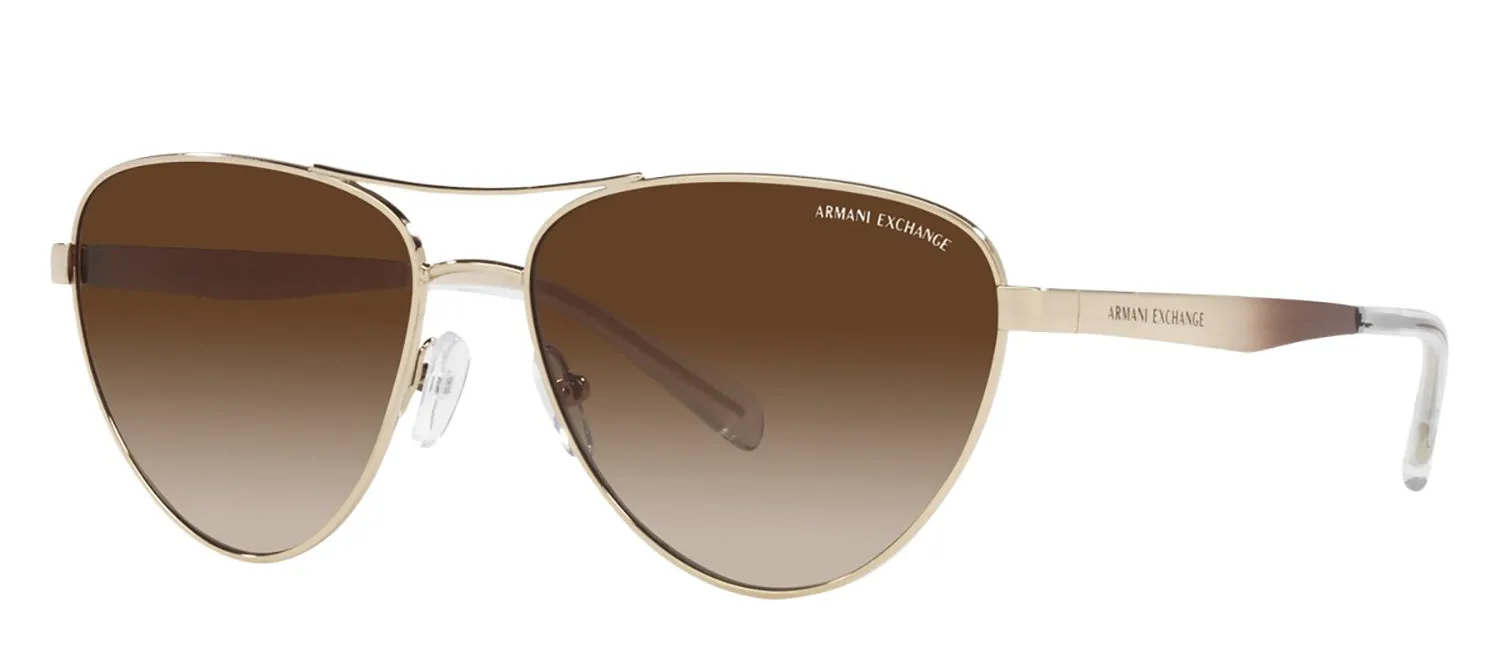 Armani Exchange AX 2042S 611013 Aviator Metal Gold Sunglasses with Brown Gradient Lens sold by Gaffos product image thumbnail 2