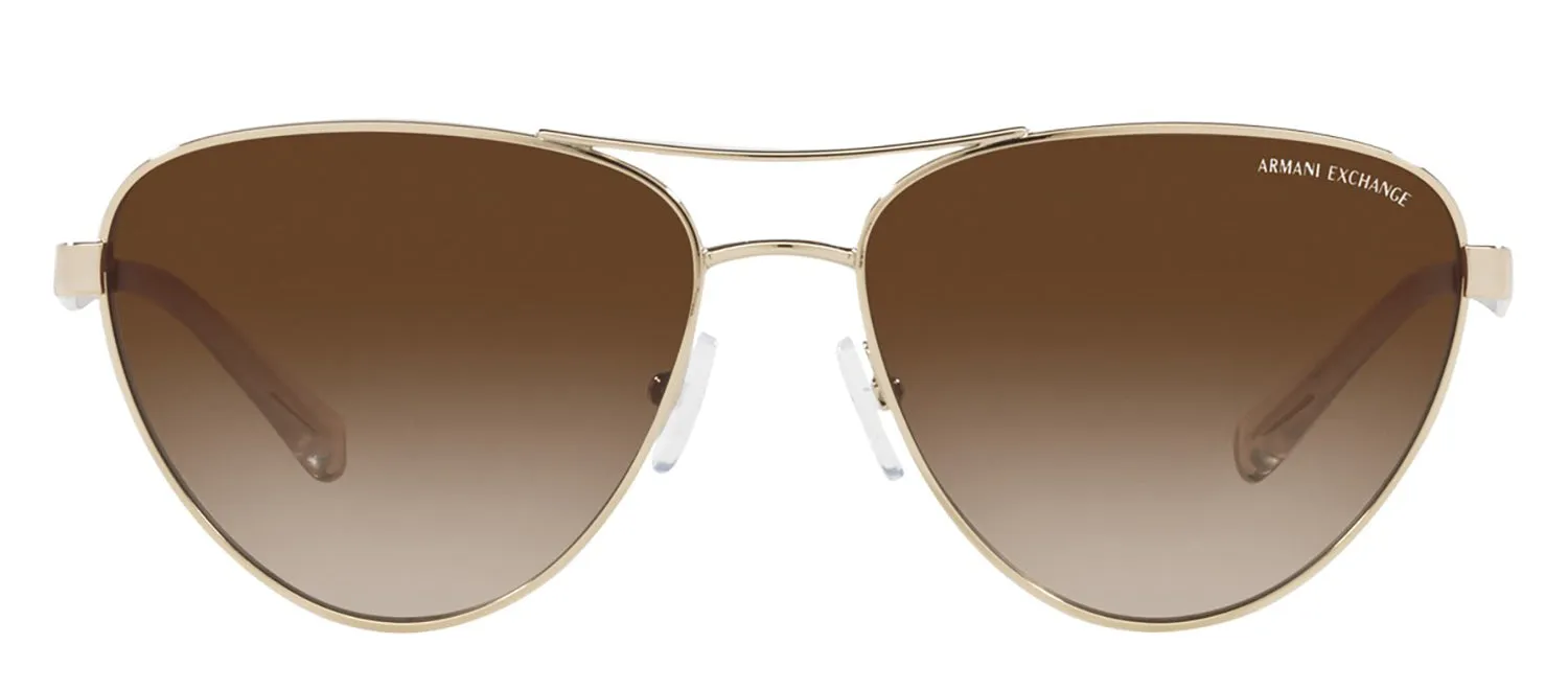 Armani Exchange AX 2042S 611013 Aviator Metal Gold Sunglasses with Brown Gradient Lens sold by Gaffos