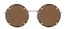 Tiffany & Co. TF 3091 602173 Round Metal Gold Sunglasses with Brown Lens sold by Gaffos