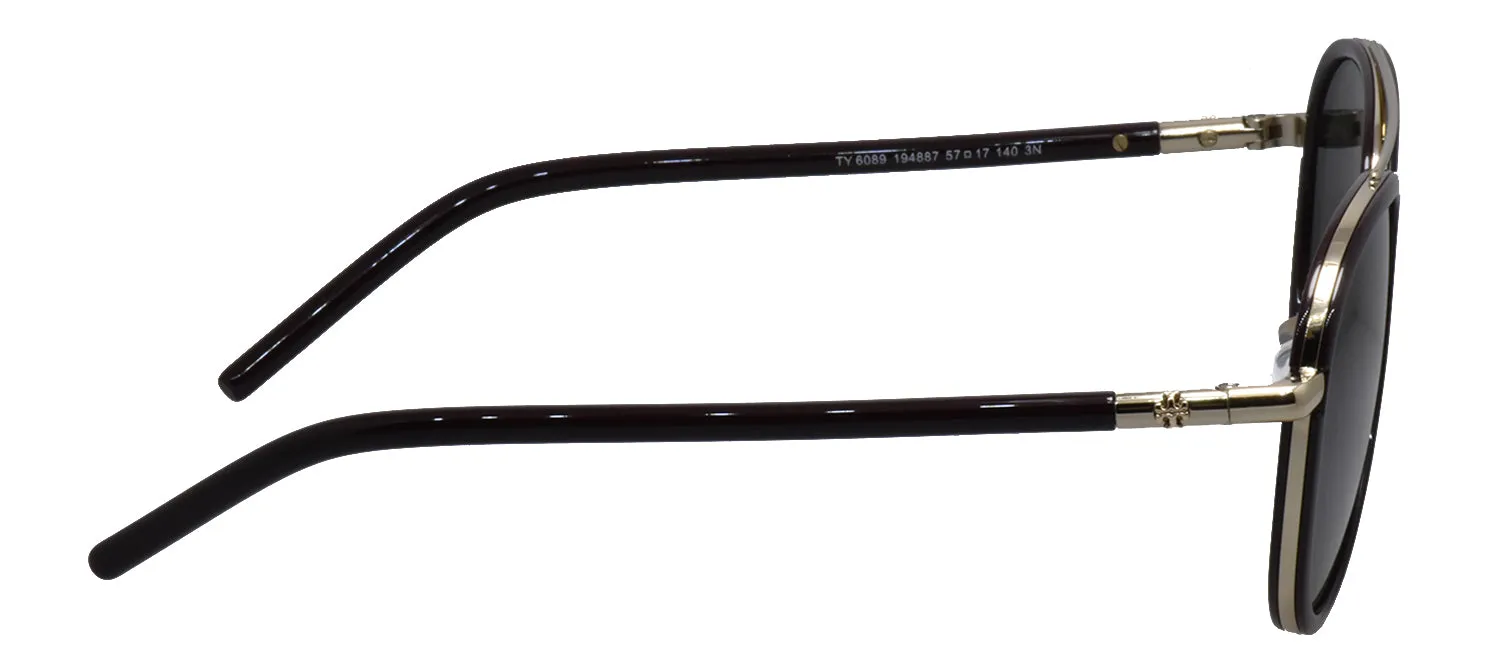 Tory Burch TY 6089 194887 Aviator Metal Burgundy Sunglasses with Grey Lens sold by Gaffos product image thumbnail 5