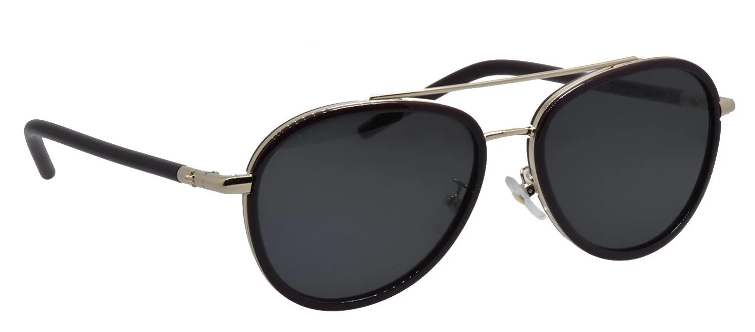Tory Burch TY 6089 194887 Aviator Metal Burgundy Sunglasses with Grey Lens sold by Gaffos product image thumbnail 3