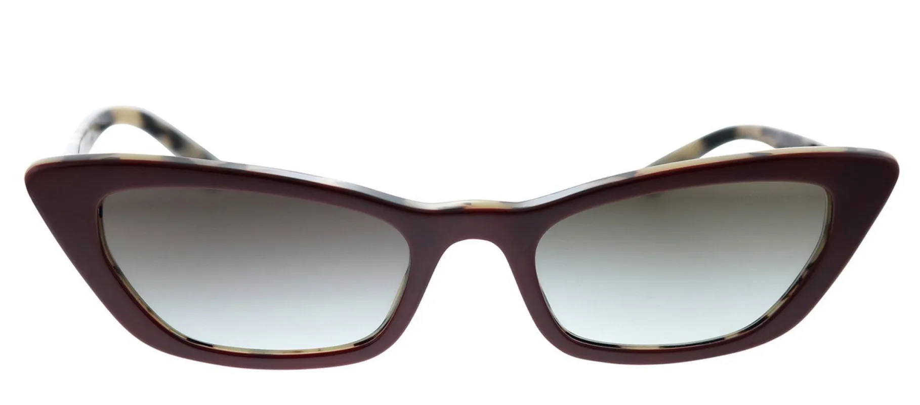 Miu Miu MU 10US 03E0A7 Cat-Eye Plastic Burgundy Sunglasses with Brown Gradient Lens sold by Gaffos