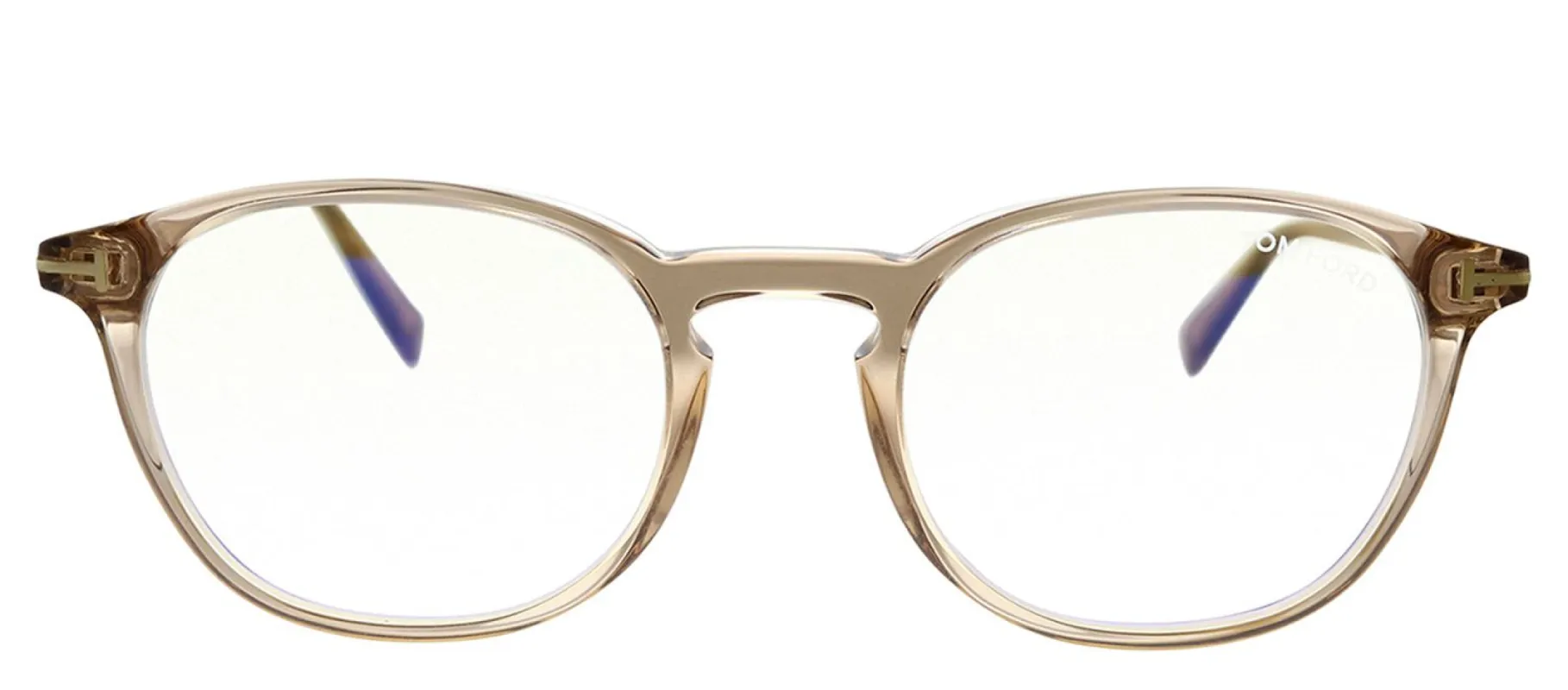 Tom Ford FT 5583-B 057 Beige Square Plastic Eyeglasses with Demo Lens sold by Gaffos