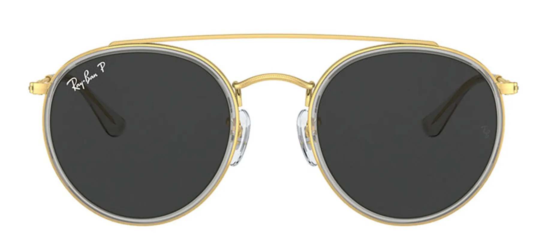 Ray-Ban RB 3647N 921048 Round Metal Gold Sunglasses with Black Lens sold by Gaffos