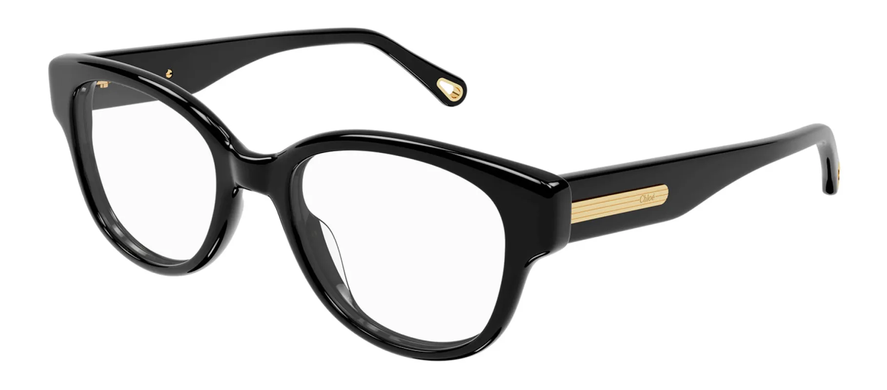 Chloe CH 0124O 001 Square Plastic Black Eyeglasses with Logo Stamped Demo Lenses sold by Gaffos