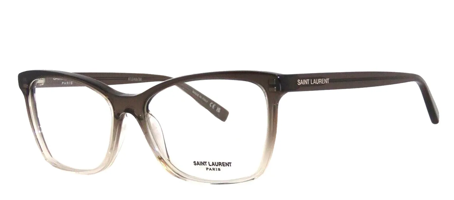 Saint Laurent SL 503O 004 Cat-Eye Plastic Grey Eyeglasses with Logo Stamped Demo Lenses Lens sold by Gaffos product image thumbnail 2