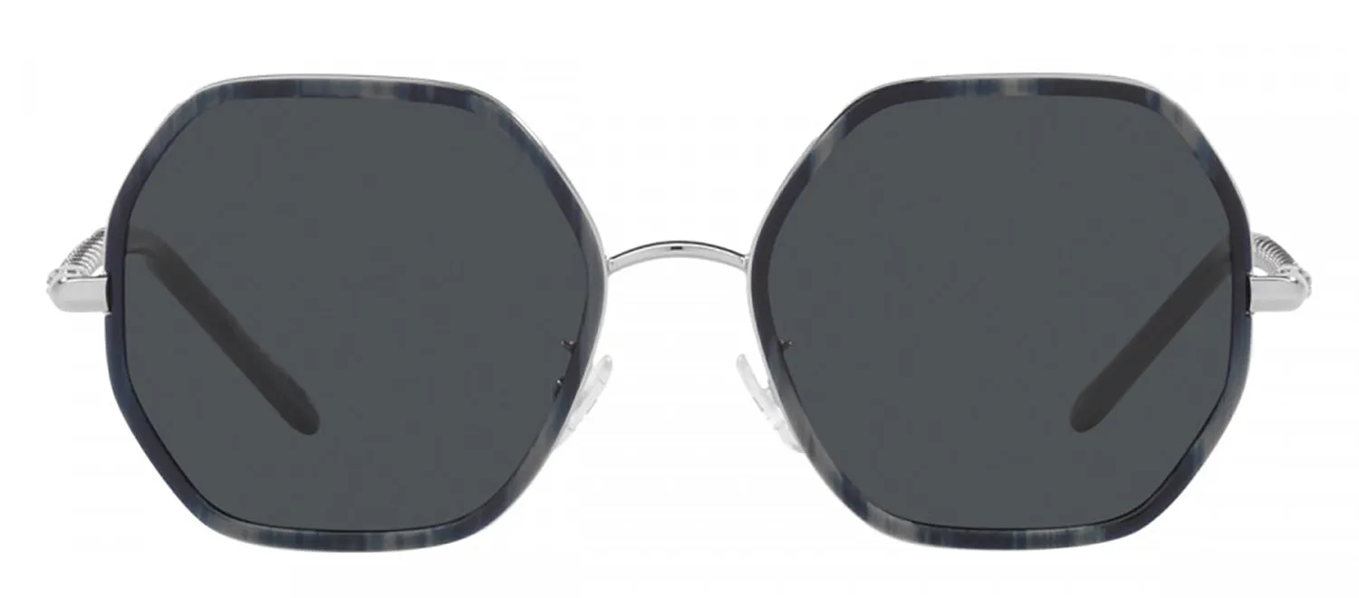 Tory Burch TY 6092 333087 Geometric Metal Blue Sunglasses with Grey Lens sold by Gaffos