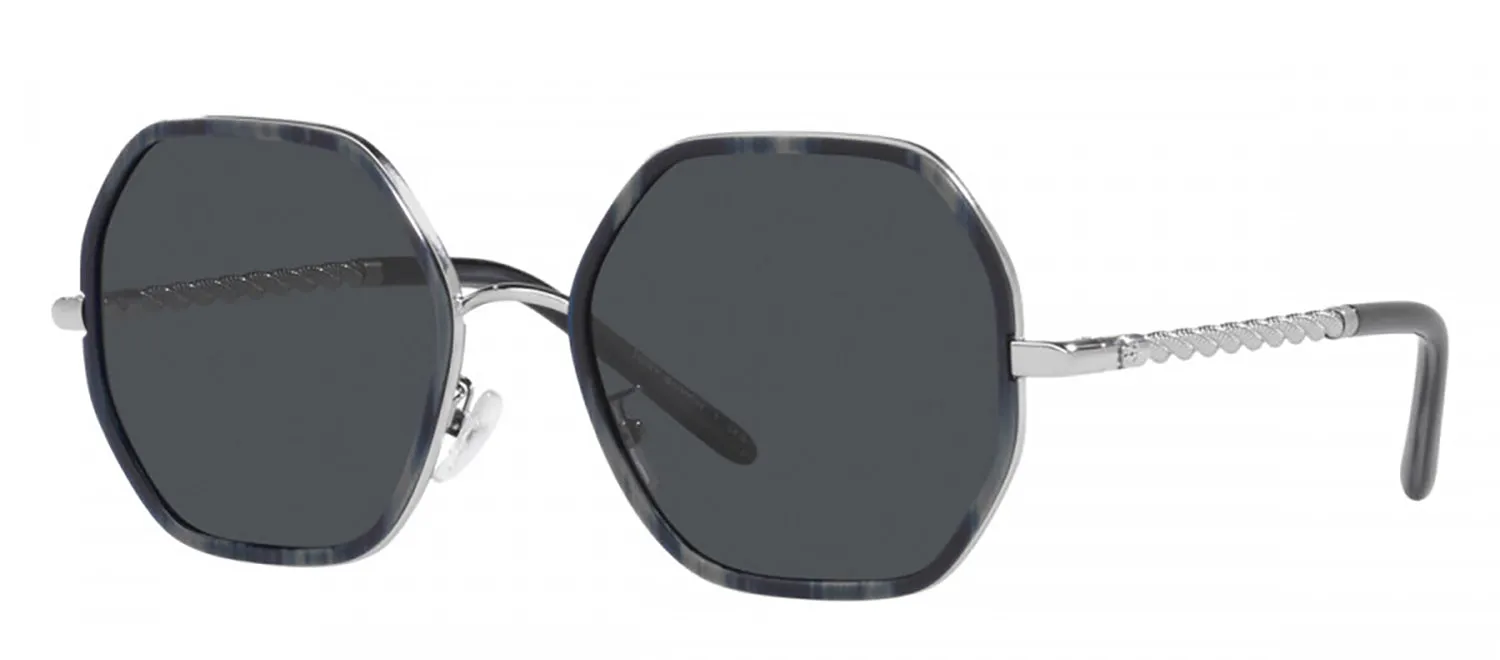 Tory Burch TY 6092 333087 Geometric Metal Blue Sunglasses with Grey Lens sold by Gaffos product image thumbnail 2