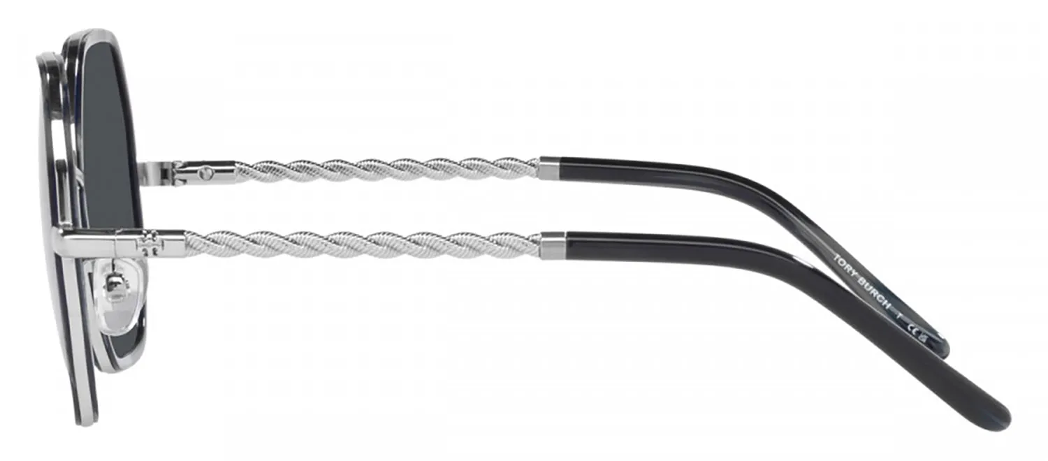 Tory Burch TY 6092 333087 Geometric Metal Blue Sunglasses with Grey Lens sold by Gaffos product image thumbnail 3