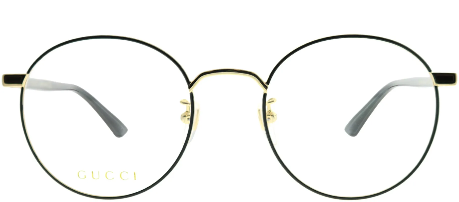 Gucci Korean Fit GG 0297OK 003 Round Metal Black Eyeglasses with Demo Lens made by Gucci