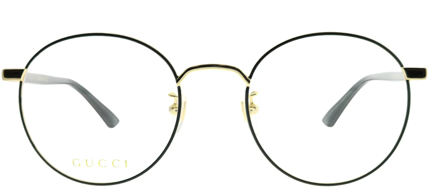 Gucci Korean Fit GG 0297OK 003 Round Metal Black Eyeglasses with Demo Lens sold by Gaffos