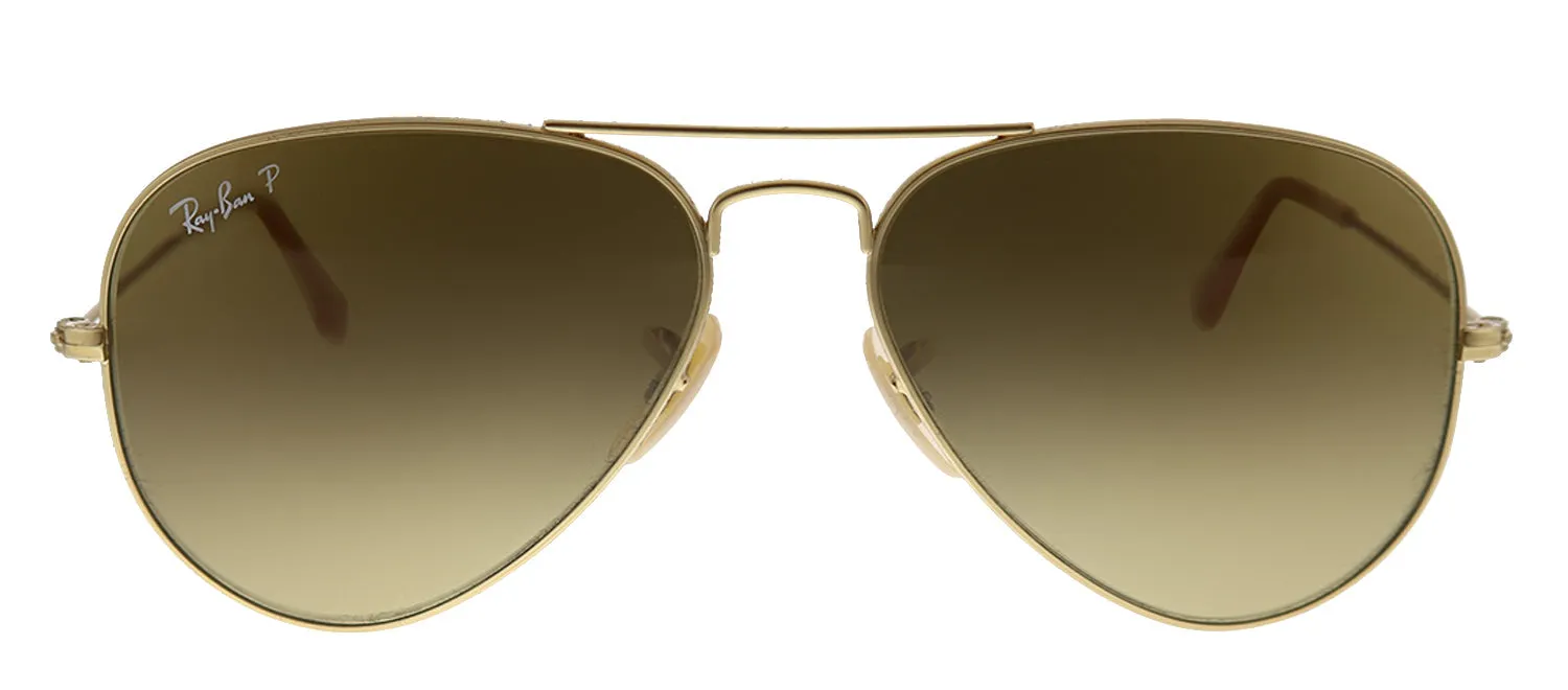 Ray-Ban RB 3025 112/M2 Aviator Metal Gold Sunglasses with Brown Gradient Lens sold by Gaffos