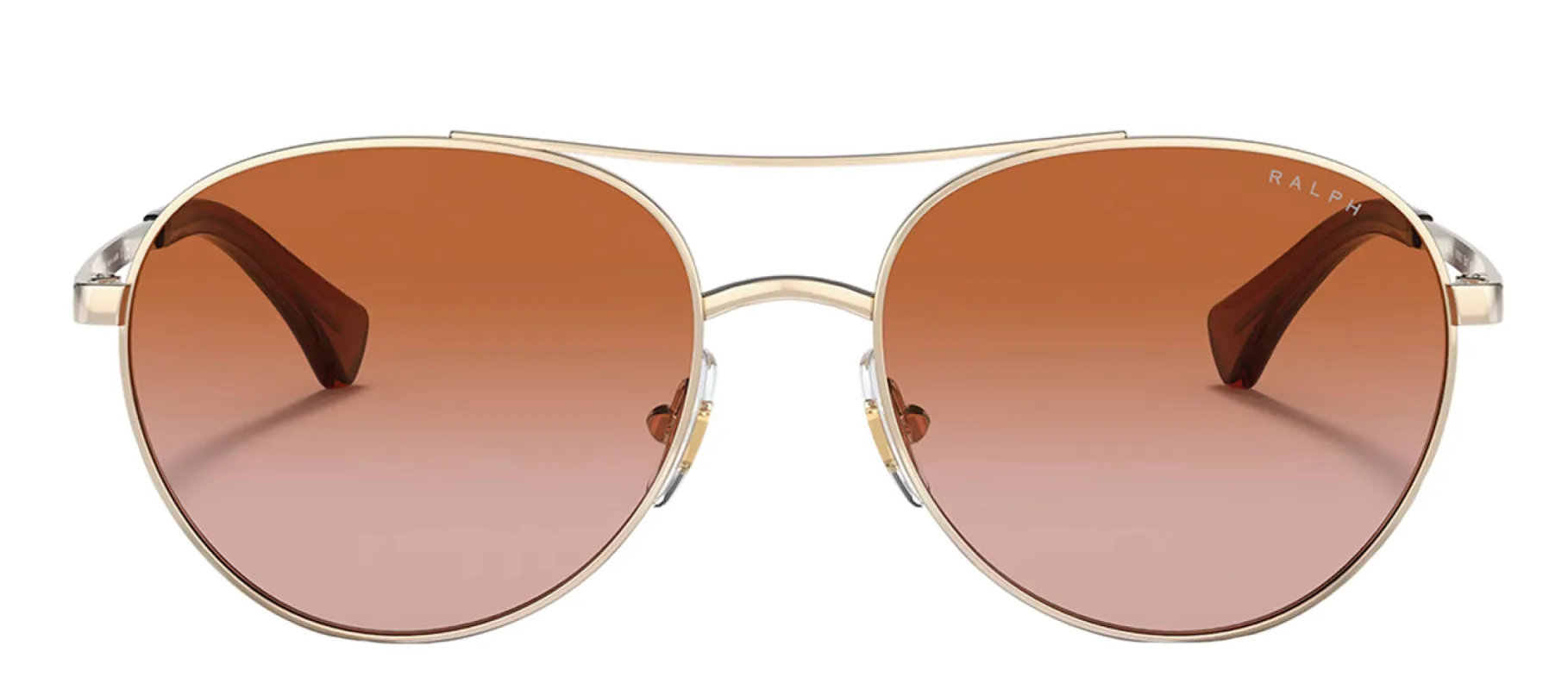 Ralph Lauren RA 4135 911613 Round Metal Gold Sunglasses with Brown Gradient Lens sold by Gaffos