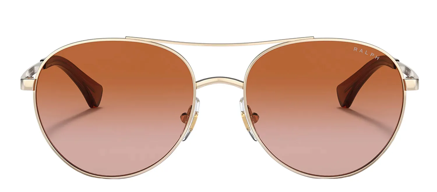 Ralph Lauren RA 4135 911613 Round Metal Gold Sunglasses with Brown Gradient Lens sold by Gaffos