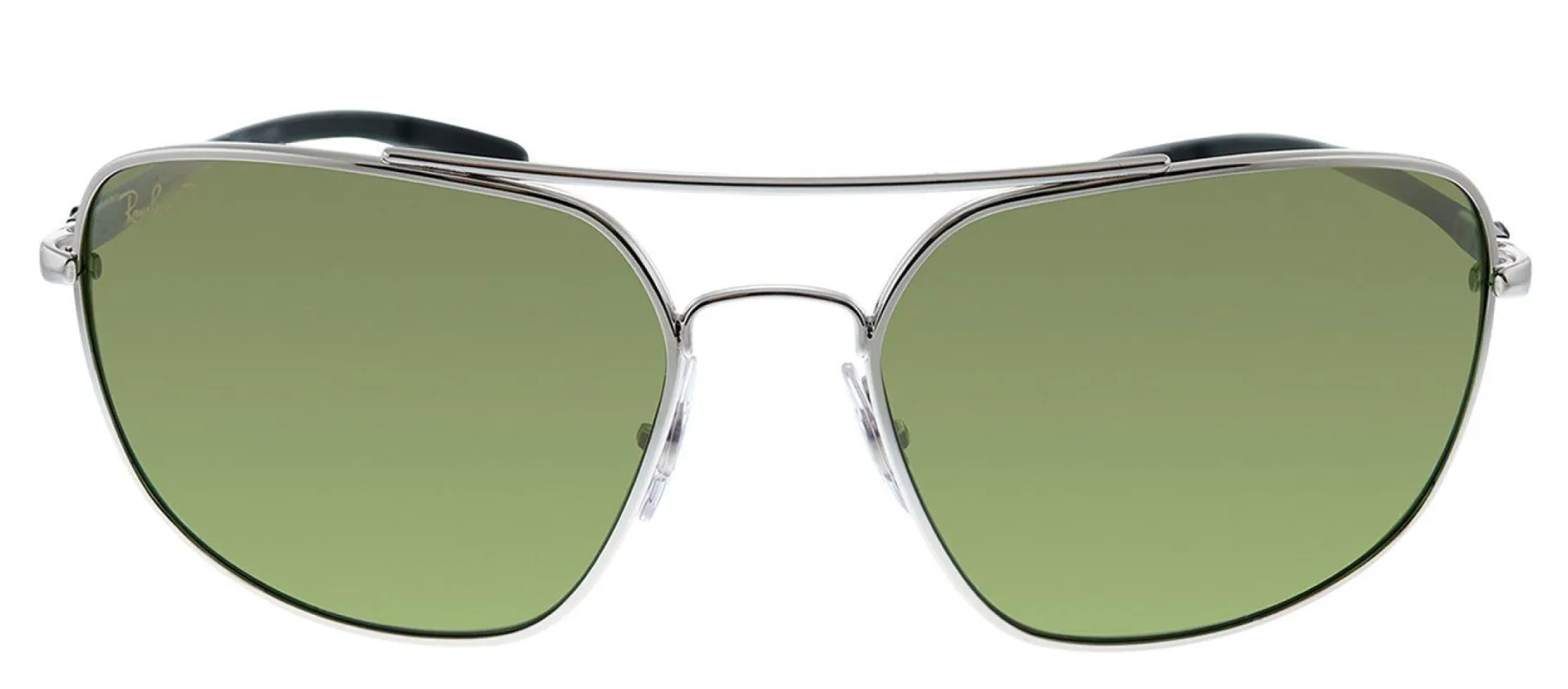 Ray-Ban RB 8322CH 003/6O Square Metal Silver Sunglasses with Gold Polarized Lens made by Gaffos