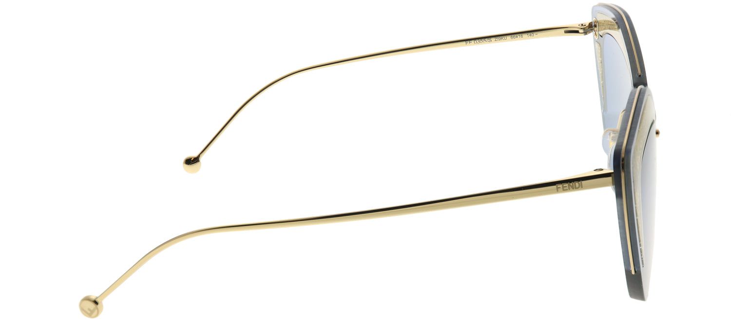 Fendi FF 0355 ZI9 KU Cat-Eye Metal Gold Sunglasses with Blue Lens sold by Gaffos product image thumbnail 3