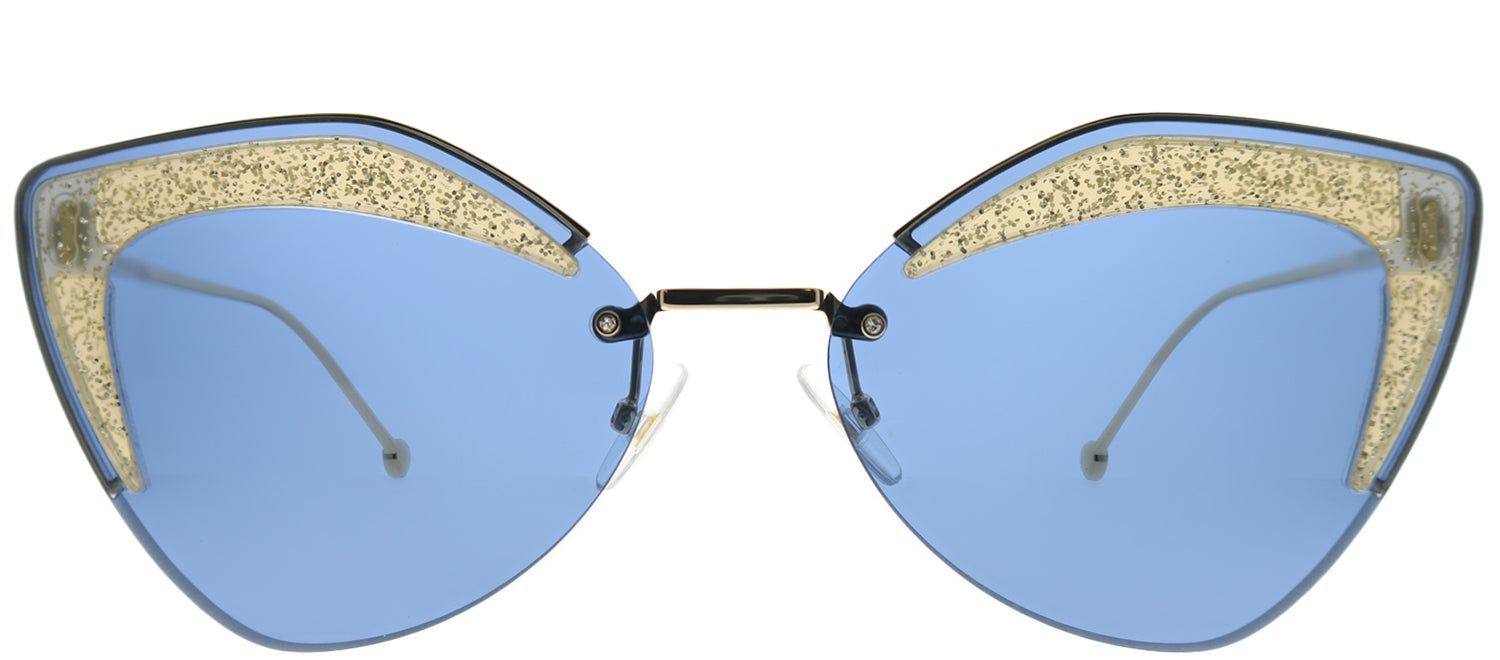Fendi FF 0355 ZI9 KU Cat-Eye Metal Gold Sunglasses with Blue Lens sold by Gaffos