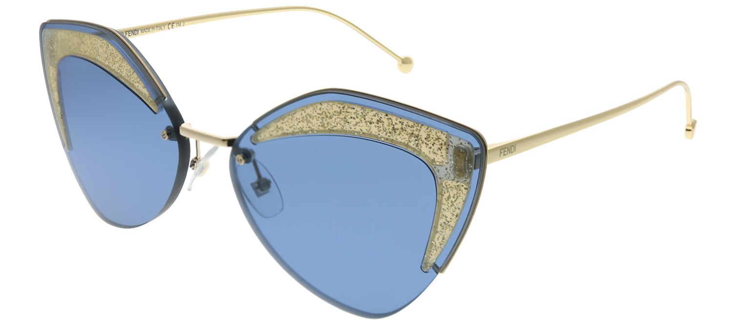 Fendi FF 0355 ZI9 KU Cat-Eye Metal Gold Sunglasses with Blue Lens sold by Gaffos product image thumbnail 2