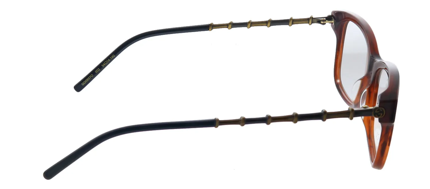 Gucci GG 0657O 002 Rectangle Acetate Havana Eyeglasses with Demo Lens sold by Gaffos product image thumbnail 3