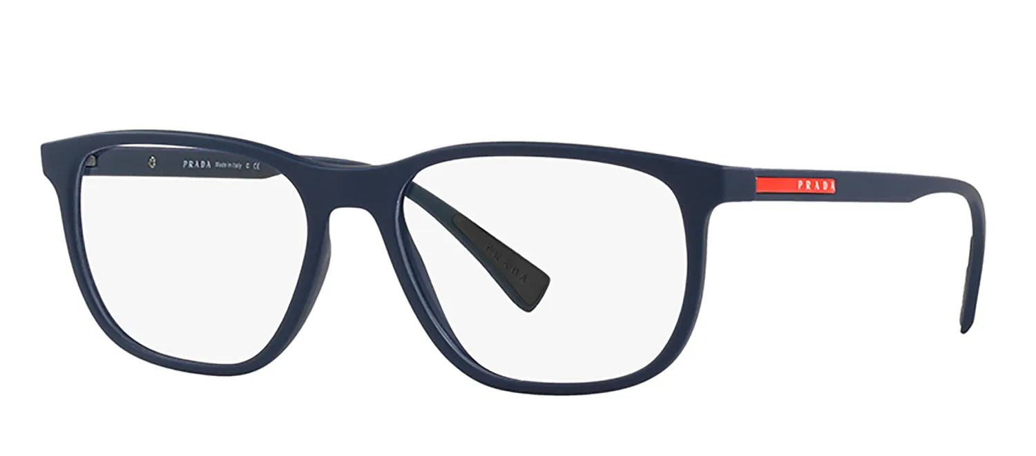 Prada Linea Rossa PS 05LV 2881O1 Rectangular Plastic Blue Eyeglasses with Logo Stamped Demo Lenses sold by Gaffos product image thumbnail 2