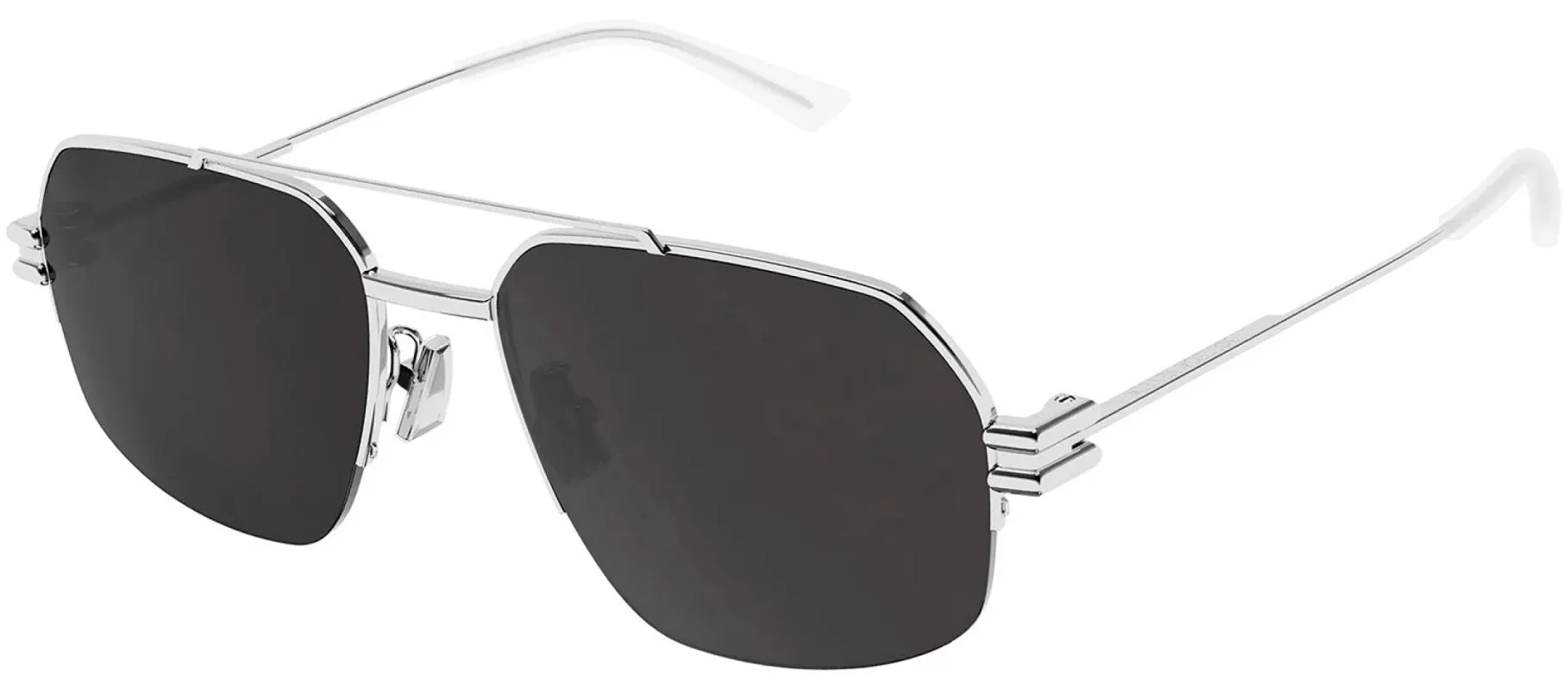Bottega Veneta BV 1127S 003 Semi-Rimless Metal Silver Sunglasses with Grey Lens sold by Gaffos