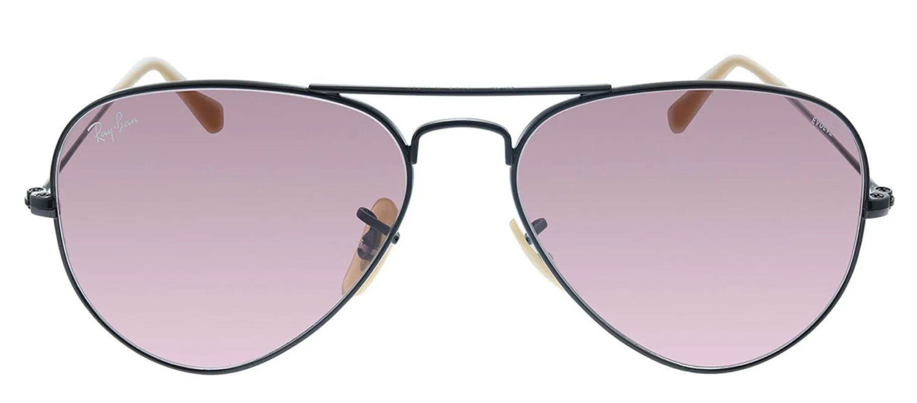 Ray-Ban Aviator RB 3025 9066Z0 Pilot Metal Black Sunglasses with Purple Lens sold by Gaffos