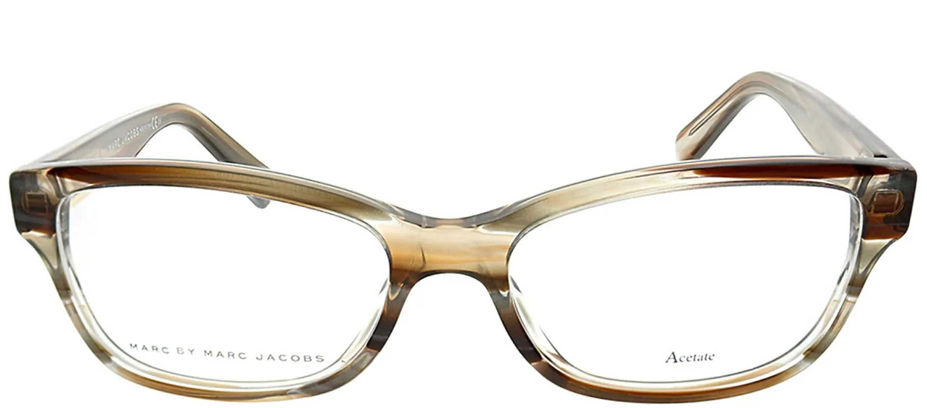 Marc by Marc Jacobs MMJ 617 KVI Rectangle Plastic Brown Eyeglasses with Demo Lens made by Gaffos