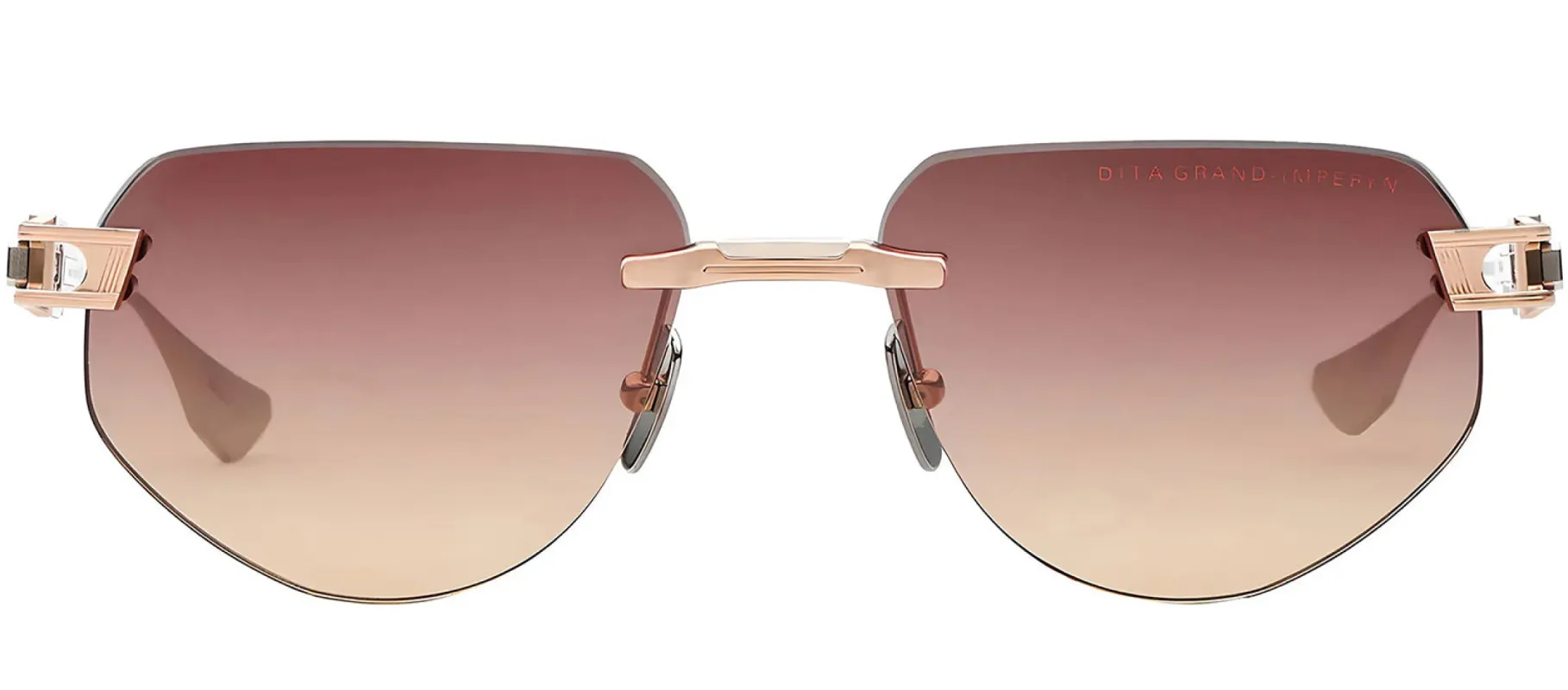 Dita DT DTS164 A-03 Rimless Metal Gold Sunglasses with Rose Gradient Lens sold by Gaffos