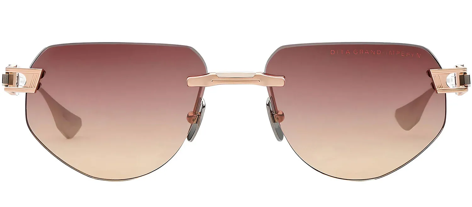 Dita DT DTS164 A-03 Rimless Metal Gold Sunglasses with Rose Gradient Lens sold by Gaffos