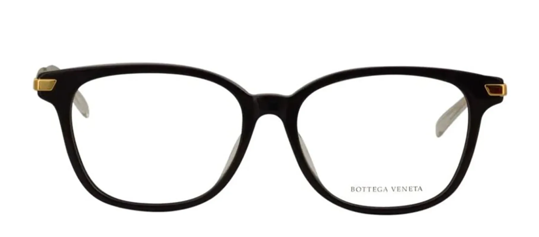 Bottega Veneta BV 1074OA 001 Square Metal Black Eyeglasses with Logo Stamped Demo Lenses sold by Gaffos