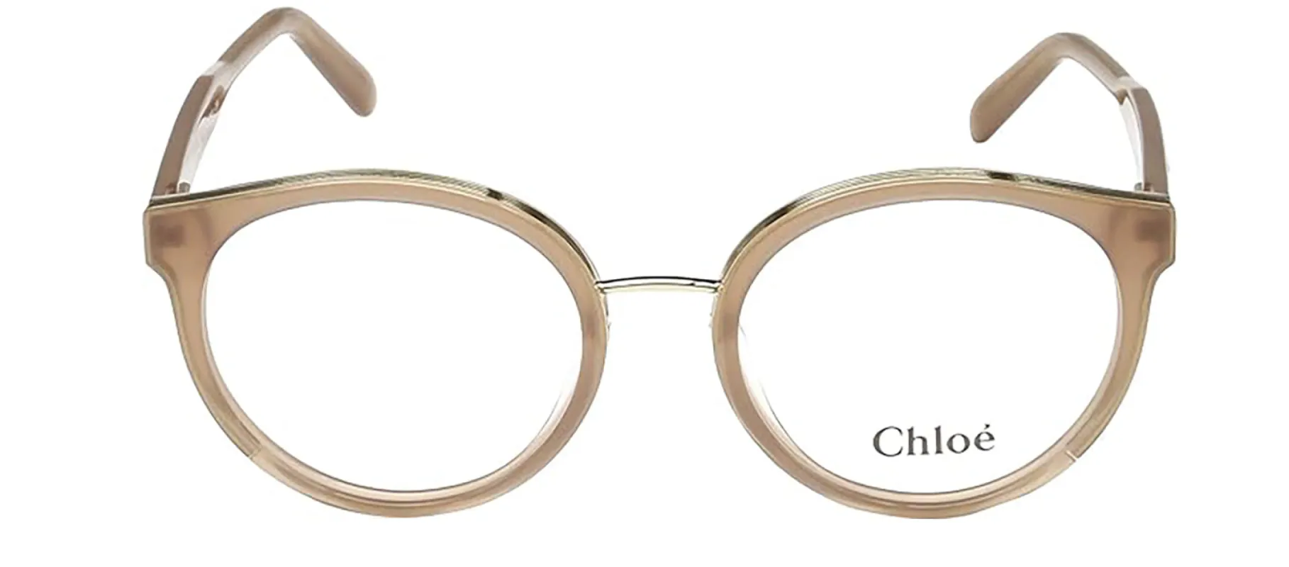 Chloe CE 2710 210 Round Plastic Brown Eyeglasses with Logo Stamped Demo Lenses sold by Gaffos