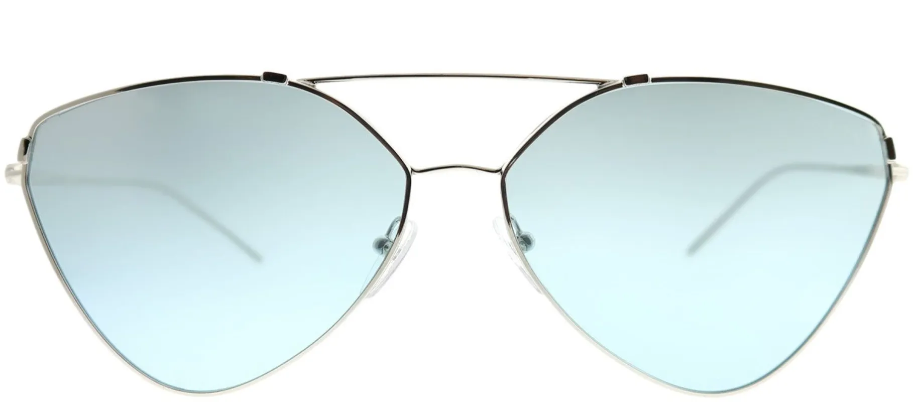 Prada PR 51US 1BC096 Aviator Metal Silver Sunglasses with Blue Gradient Mirror Lens sold by Gaffos