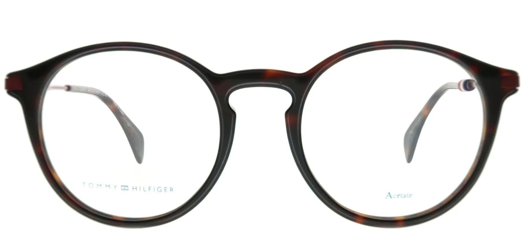 Tommy Hilfiger TH 1471 086 Round Plastic Brown Eyeglasses with Demo Lens made by Gaffos