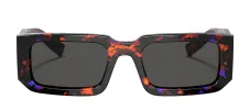 Prada PR 06YS 06V5S0 Rectangular Plastic Abstract Orange Sunglasses with Grey Solid Color Lens sold by Gaffos