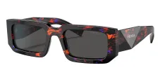 Prada PR 06YS 06V5S0 Rectangular Plastic Abstract Orange Sunglasses with Grey Solid Color Lens sold by Gaffos