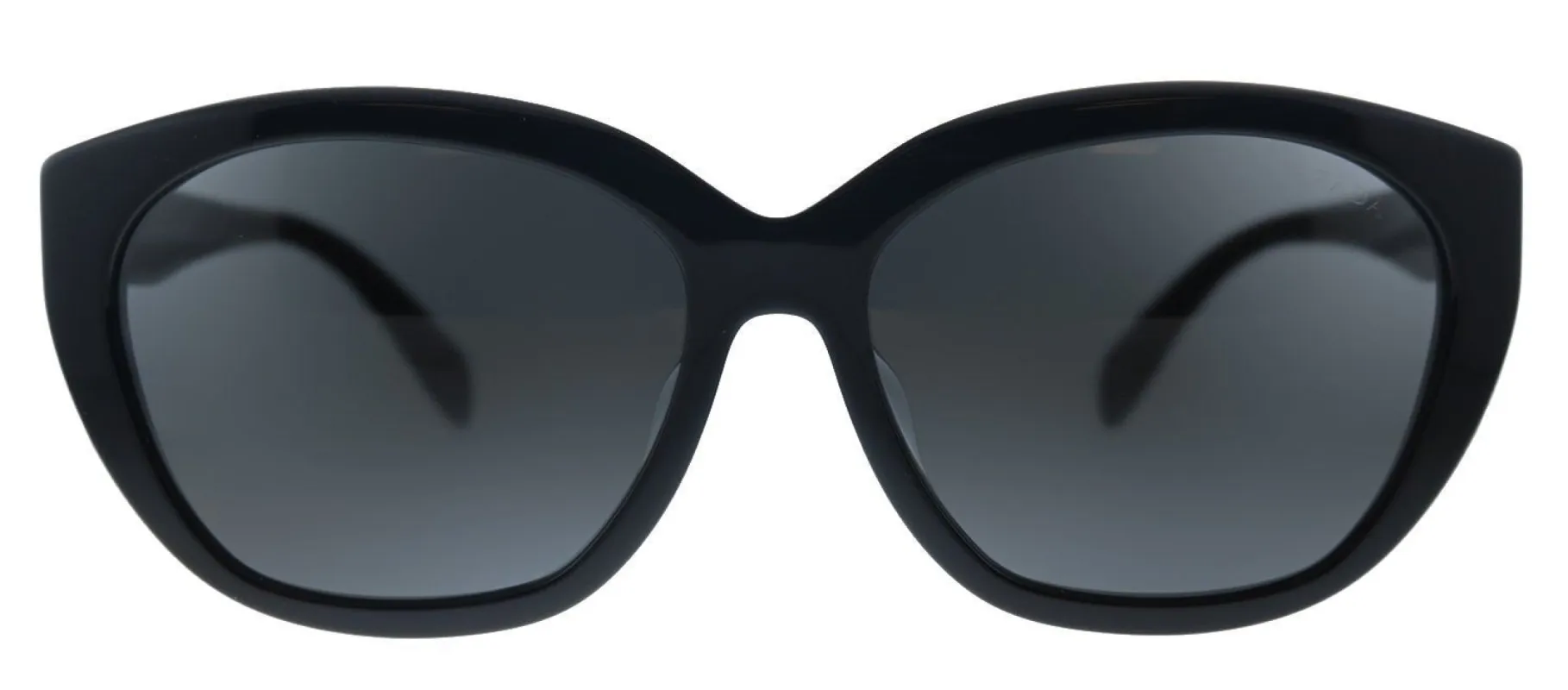 Prada PR 16XSF 1AB5S0 Oval Plastic Black Sunglasses with Grey Lens sold by Gaffos