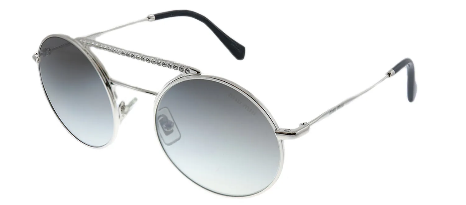 Miu Miu CORE COLLECTION MU 52VS 1BC5O0 Round Metal Silver Sunglasses with Grey Gradient Lens sold by Gaffos product image thumbnail 2