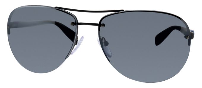 Prada Linea Rossa PS 56MS DG12F2 Pilot Metal Black Sunglasses with Grey Polarized Lens sold by Gaffos