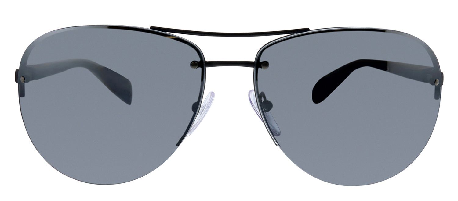 Prada Linea Rossa PS 56MS DG12F2 Pilot Metal Black Sunglasses with Grey Polarized Lens sold by Gaffos
