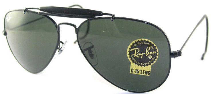 Ray-Ban RB 3030 L9500 Aviator Metal Black Sunglasses with Crystal Green Lens sold by Gaffos product image thumbnail 2