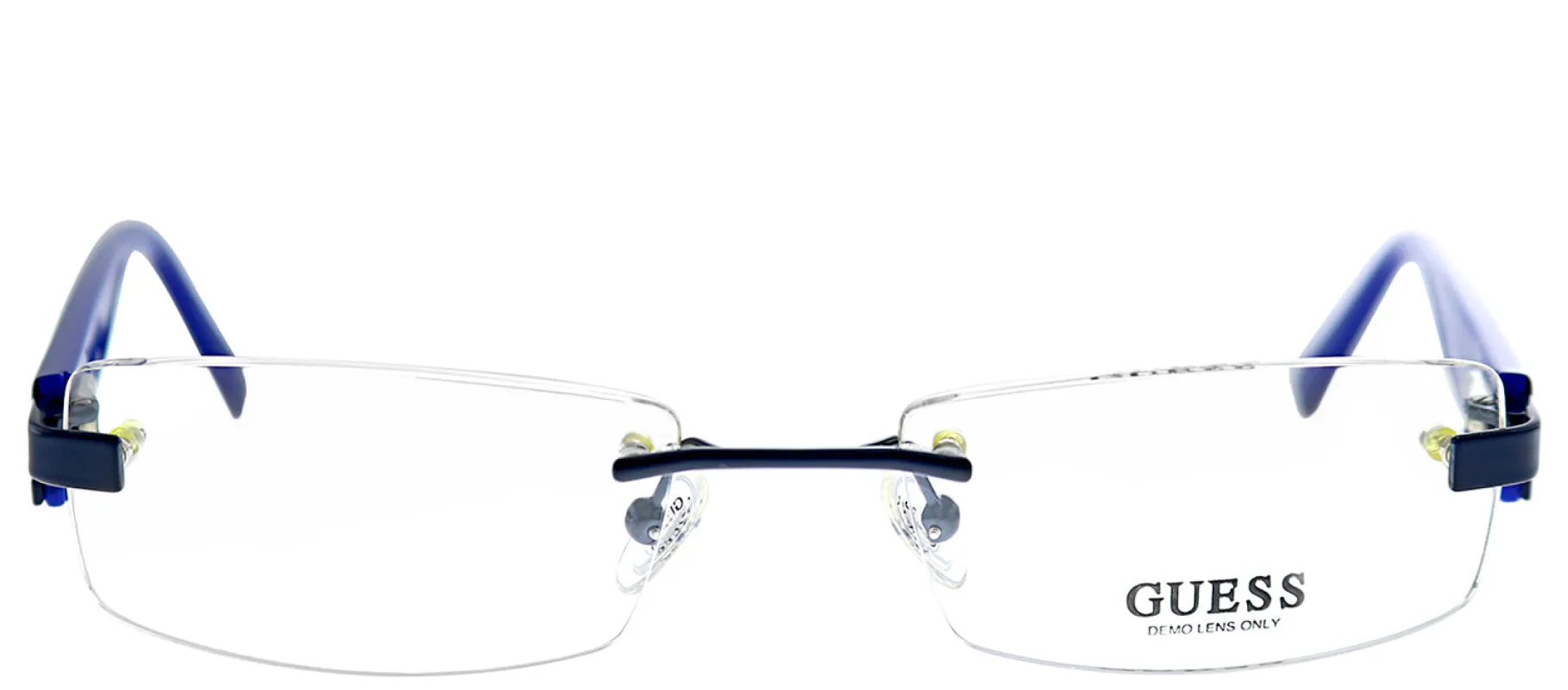 Guess GU 1630 BL Rimless Metal Blue Eyeglasses with Demo Lens sold by Gaffos