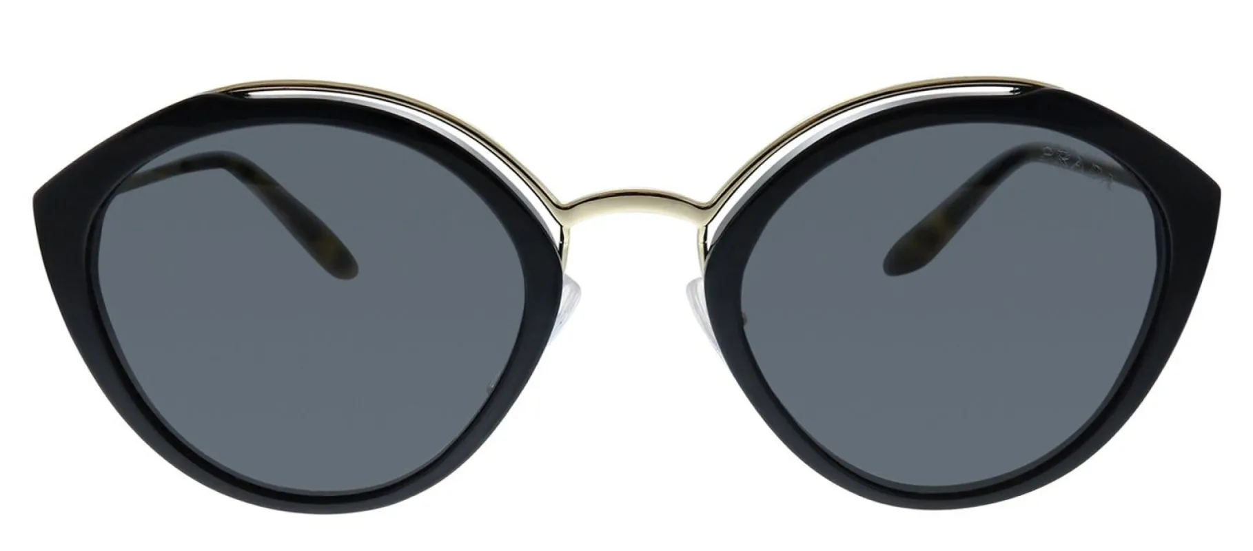 Prada PR 18US 1AB5S0 Cat-Eye Plastic Black Sunglasses with Grey Lens sold by Gaffos