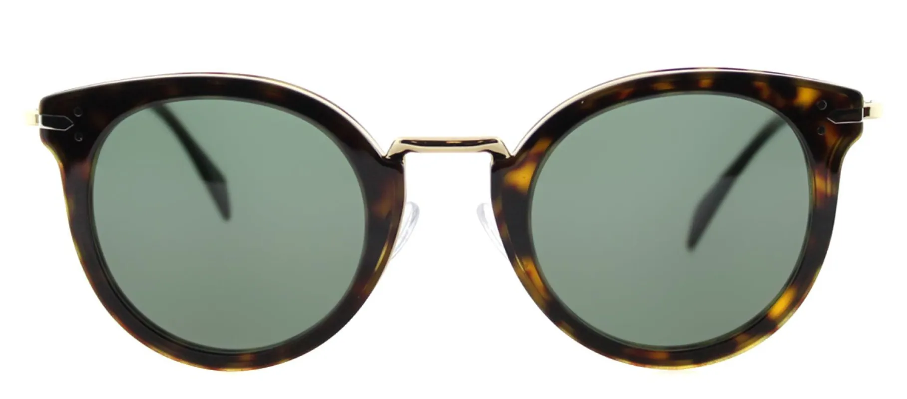 Celine CL 41373 ANT 85 Round Plastic Tortoise/ Havana Sunglasses with Green Lens sold by Gaffos