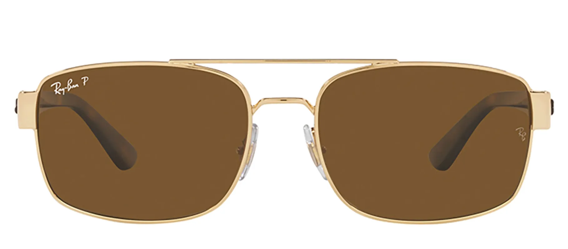 Ray-Ban RB 3687 001/57 Pillow Metal Polished Gold Sunglasses with Grey Lens sold by Gaffos