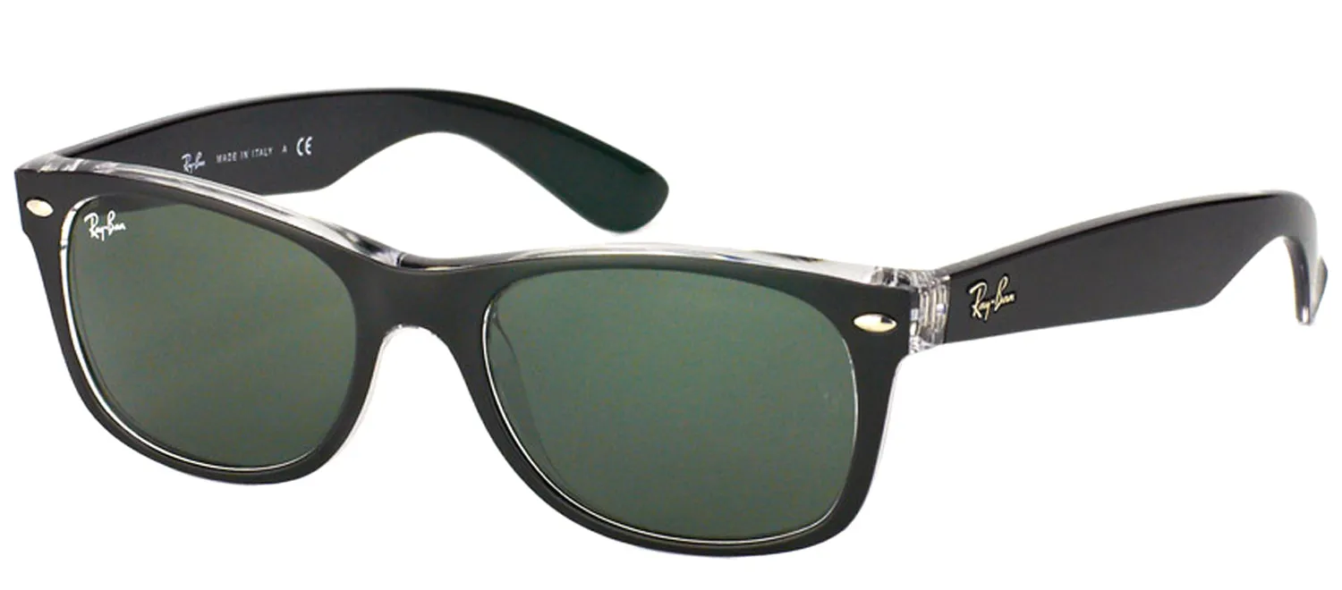 Ray-Ban New Wayfarer RB 2132 6052 Wayfarer Plastic Black Sunglasses with Green Lens sold by Gaffos product image thumbnail 2